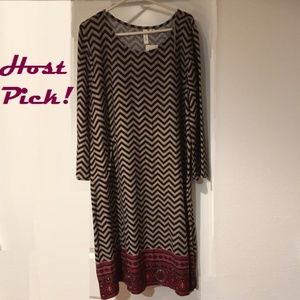 Chevron Knit Shift Dress
